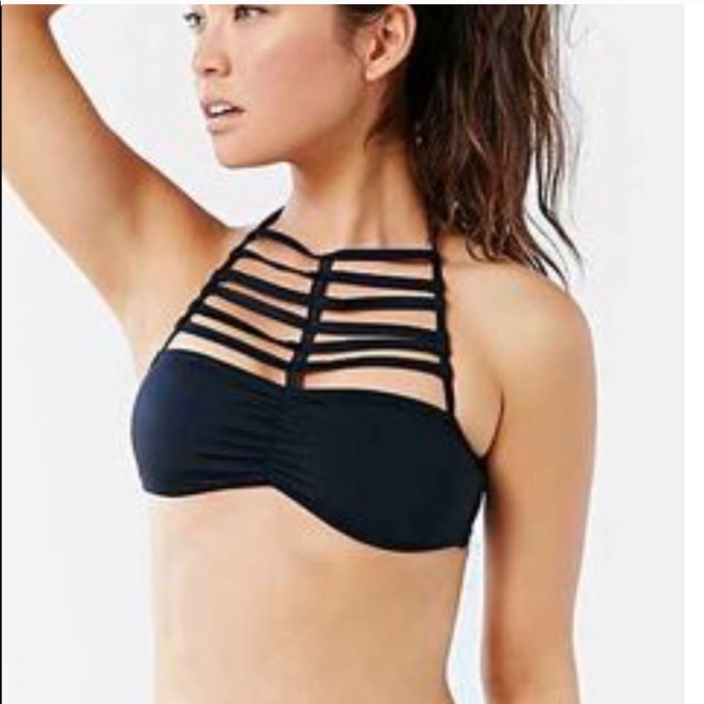Black caged Bikini Halter NWT